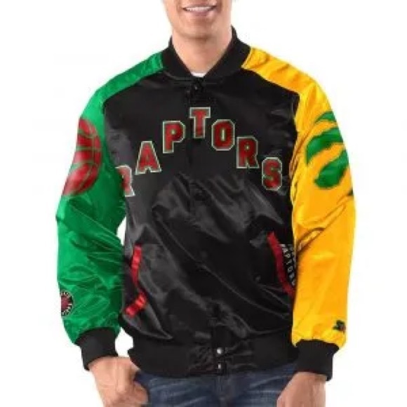 Men's Starter x Ty Mopkins Black/Red Toronto Raptors Satin Full-Snap Jacket, XXL - Picture 3 of 5